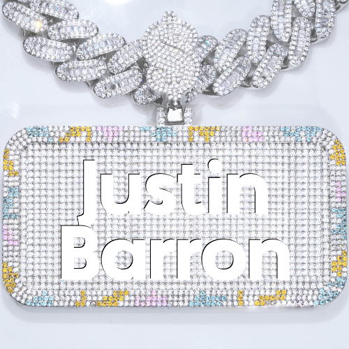 CUSTOM LETTER NECKLACE 3D COLORFUL SQUARE