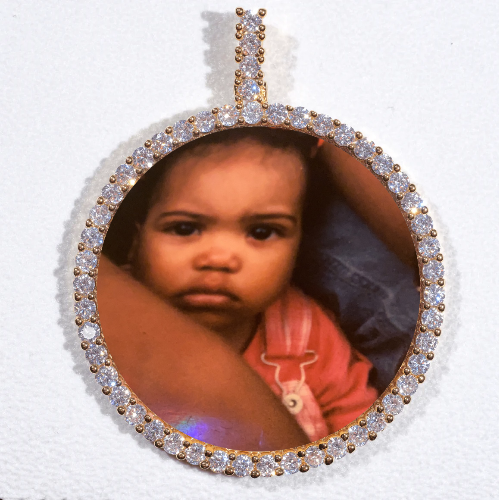 LARGE 3D CIRCLE CUSTOM PICTURE PENDANT