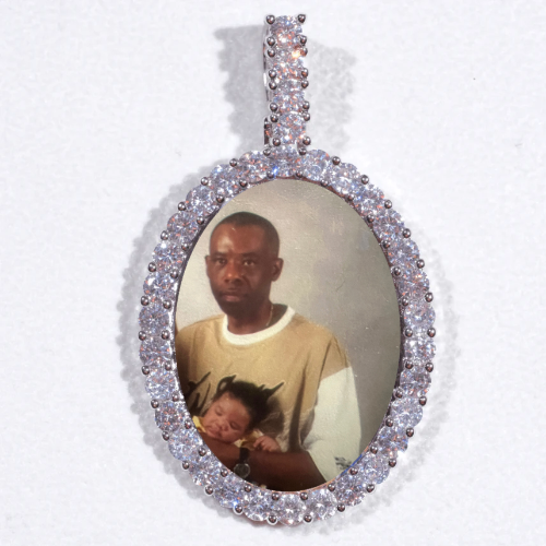 Large 3D Oval Custom Picture Pendant
