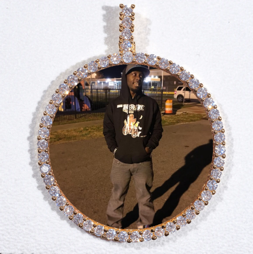LARGE 3D CIRCLE CUSTOM PICTURE PENDANT