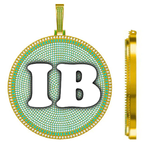 CUSTOM LETTER NECKLACE 3D BIG DISC