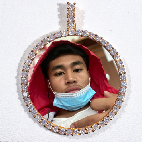 LARGE 3D CIRCLE CUSTOM PICTURE PENDANT