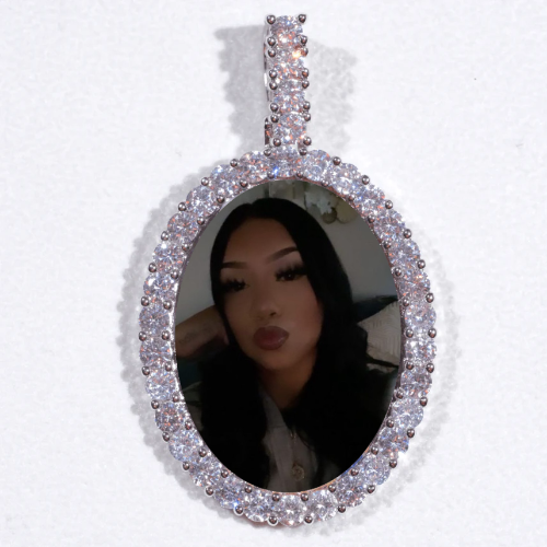 Large 3D Oval Custom Picture Pendant