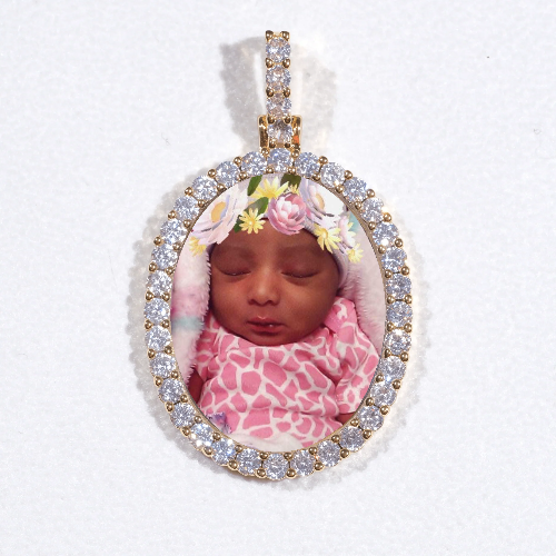 3D Oval Custom Picture Pendant
