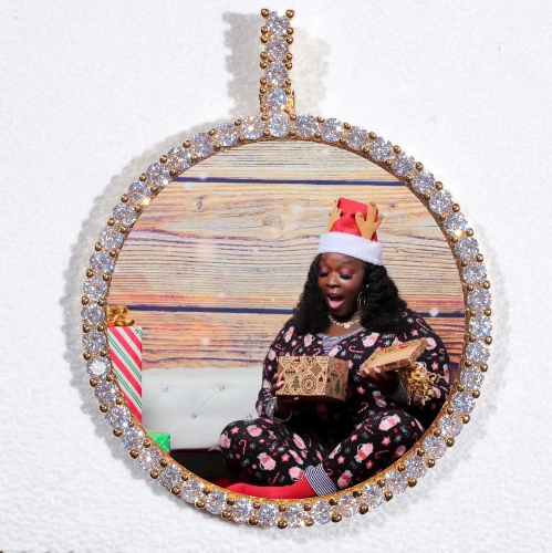 LARGE 3D CIRCLE CUSTOM PICTURE PENDANT