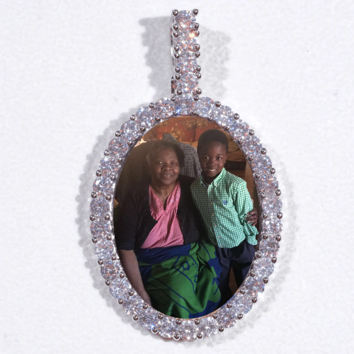 Large 3D Oval Custom Picture Pendant