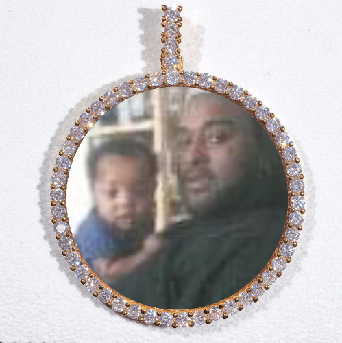 LARGE 3D CIRCLE CUSTOM PICTURE PENDANT