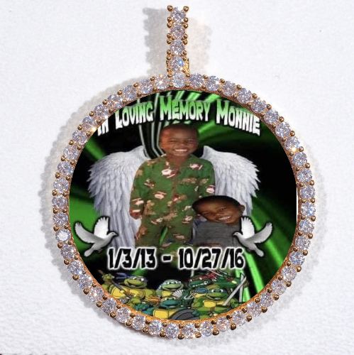 LARGE 3D CIRCLE CUSTOM PICTURE PENDANT