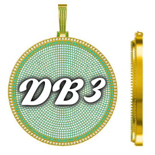 CUSTOM LETTER NECKLACE 3D BIG DISC