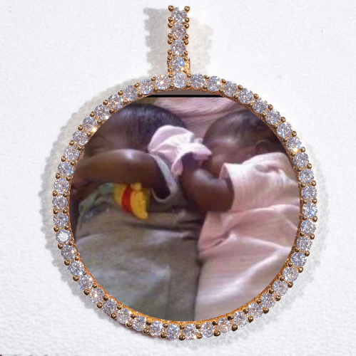 LARGE 3D CIRCLE CUSTOM PICTURE PENDANT