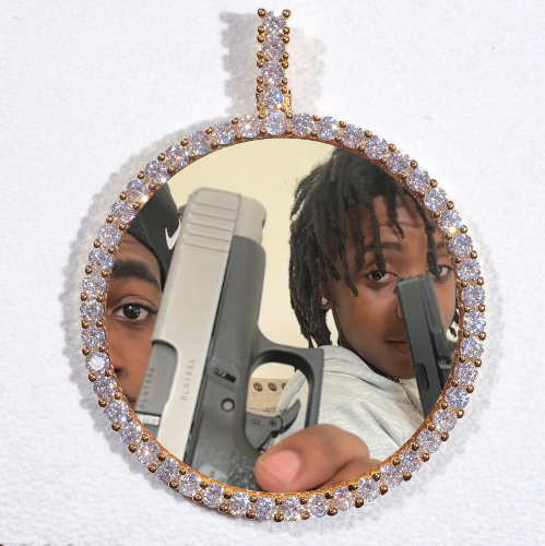 LARGE 3D CIRCLE CUSTOM PICTURE PENDANT