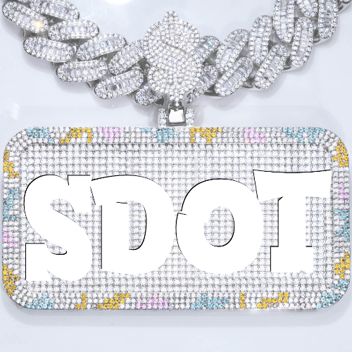 CUSTOM LETTER NECKLACE 3D COLORFUL SQUARE