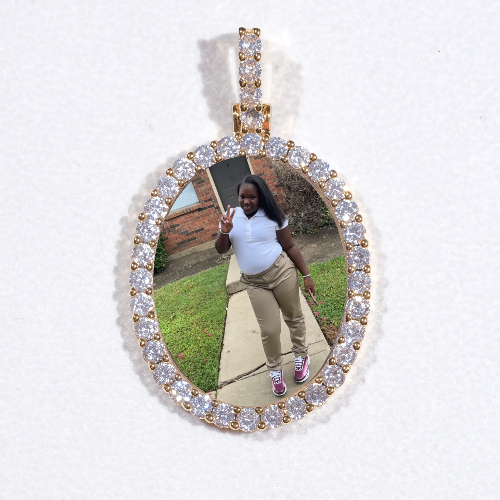3D Oval Custom Picture Pendant