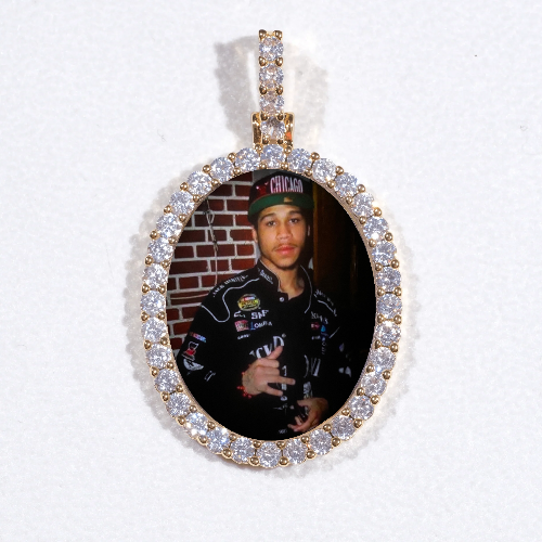 3D Oval Custom Picture Pendant