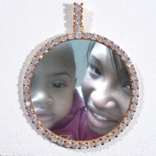 LARGE 3D CIRCLE CUSTOM PICTURE PENDANT