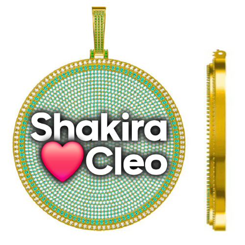 CUSTOM LETTER NECKLACE 3D BIG DISC