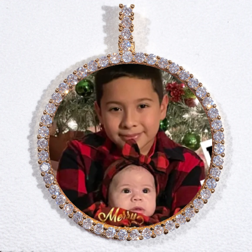 LARGE 3D CIRCLE CUSTOM PICTURE PENDANT