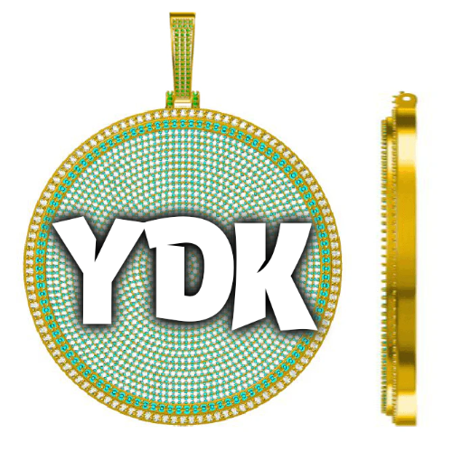 CUSTOM LETTER NECKLACE 3D BIG DISC