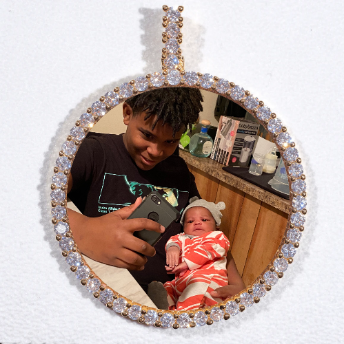 LARGE 3D CIRCLE CUSTOM PICTURE PENDANT