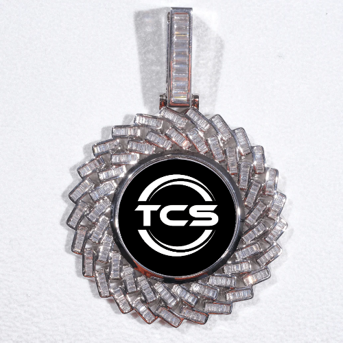 Large 3D Baguette Custom Picture Pendant