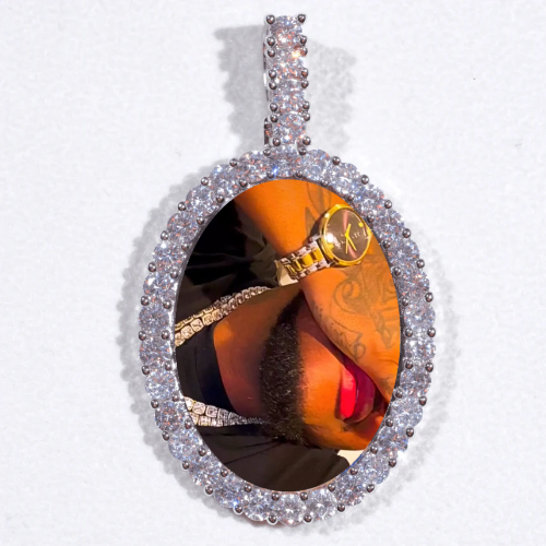 Large 3D Oval Custom Picture Pendant