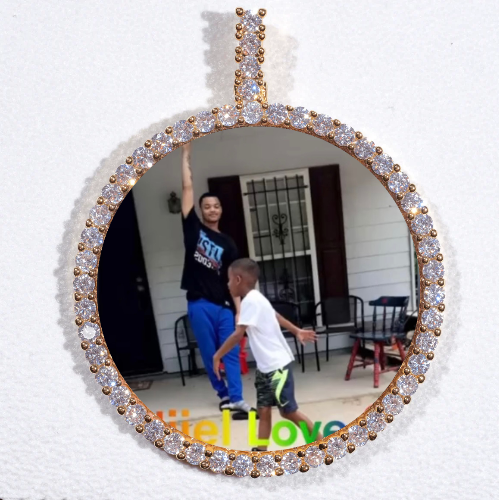 LARGE 3D CIRCLE CUSTOM PICTURE PENDANT