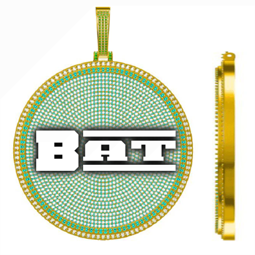 CUSTOM LETTER NECKLACE 3D BIG DISC