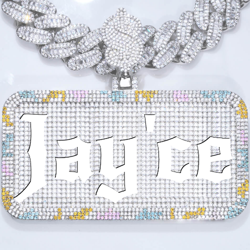 CUSTOM LETTER NECKLACE 3D COLORFUL SQUARE