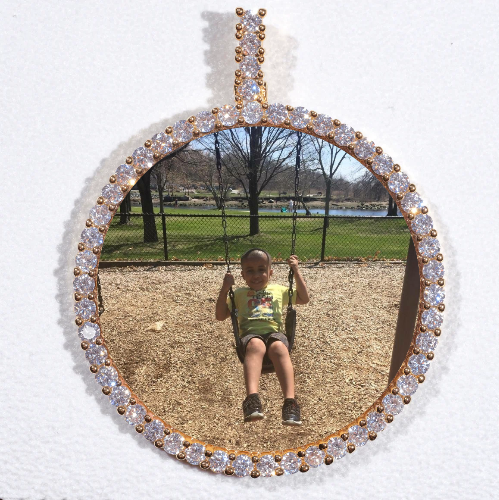 LARGE 3D CIRCLE CUSTOM PICTURE PENDANT