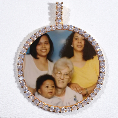 LARGE 3D CIRCLE CUSTOM PICTURE PENDANT