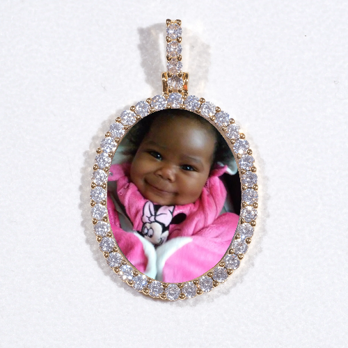3D Oval Custom Picture Pendant