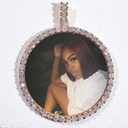 LARGE 3D CIRCLE CUSTOM PICTURE PENDANT