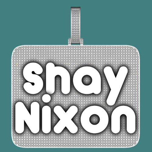 CUSTOM LETTER NECKLACE 3D BIG SQUARE