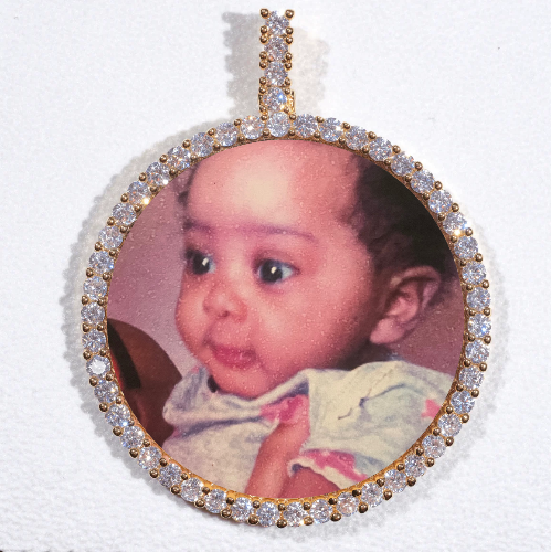 LARGE 3D CIRCLE CUSTOM PICTURE PENDANT