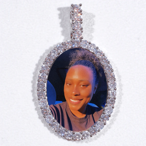Large 3D Oval Custom Picture Pendant
