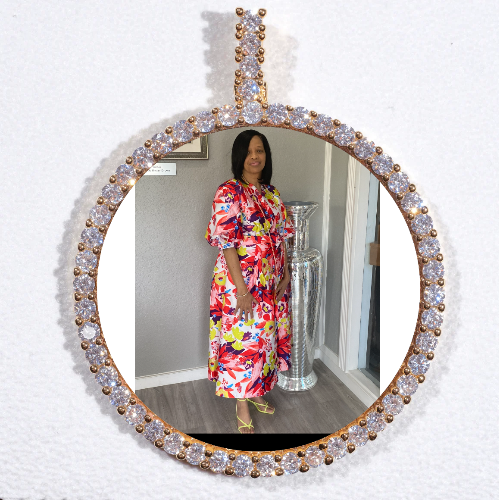 LARGE 3D CIRCLE CUSTOM PICTURE PENDANT