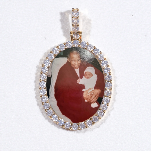 3D Oval Custom Picture Pendant