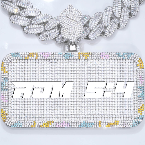 CUSTOM LETTER NECKLACE 3D COLORFUL SQUARE