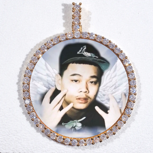 LARGE 3D CIRCLE CUSTOM PICTURE PENDANT