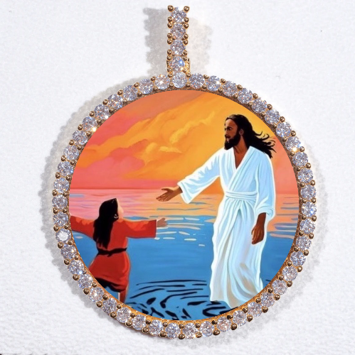 LARGE 3D CIRCLE CUSTOM PICTURE PENDANT