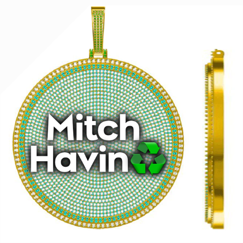 CUSTOM LETTER NECKLACE 3D BIG DISC