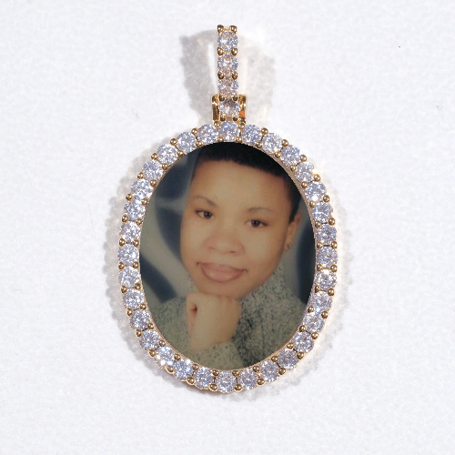 3D Oval Custom Picture Pendant