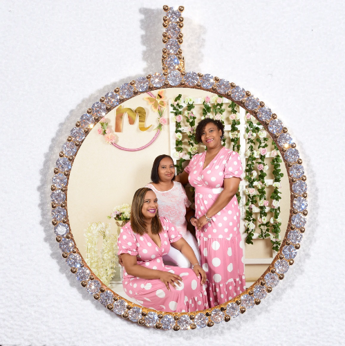 LARGE 3D CIRCLE CUSTOM PICTURE PENDANT