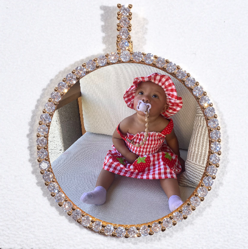 LARGE 3D CIRCLE CUSTOM PICTURE PENDANT