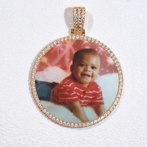 MEDIUM 3D CIRCLE CUSTOM PICTURE PENDANT