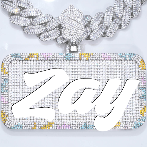 CUSTOM LETTER NECKLACE 3D COLORFUL SQUARE