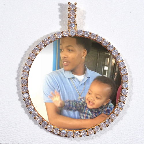 LARGE 3D CIRCLE CUSTOM PICTURE PENDANT