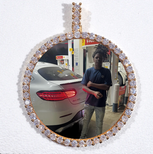 LARGE 3D CIRCLE CUSTOM PICTURE PENDANT