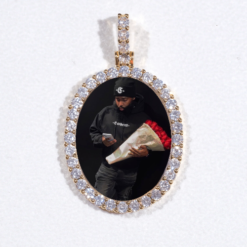 3D Oval Custom Picture Pendant
