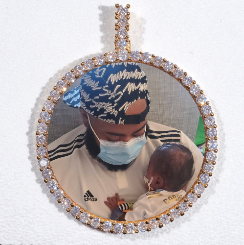 LARGE 3D CIRCLE CUSTOM PICTURE PENDANT